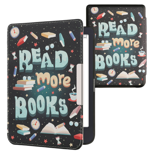 kwmobile Klapphülle kompatibel mit Tolino Shine 3 Hülle - eReader Case - Lies mehr Bücher Blau Gelb Grün Blau  [dsg02]