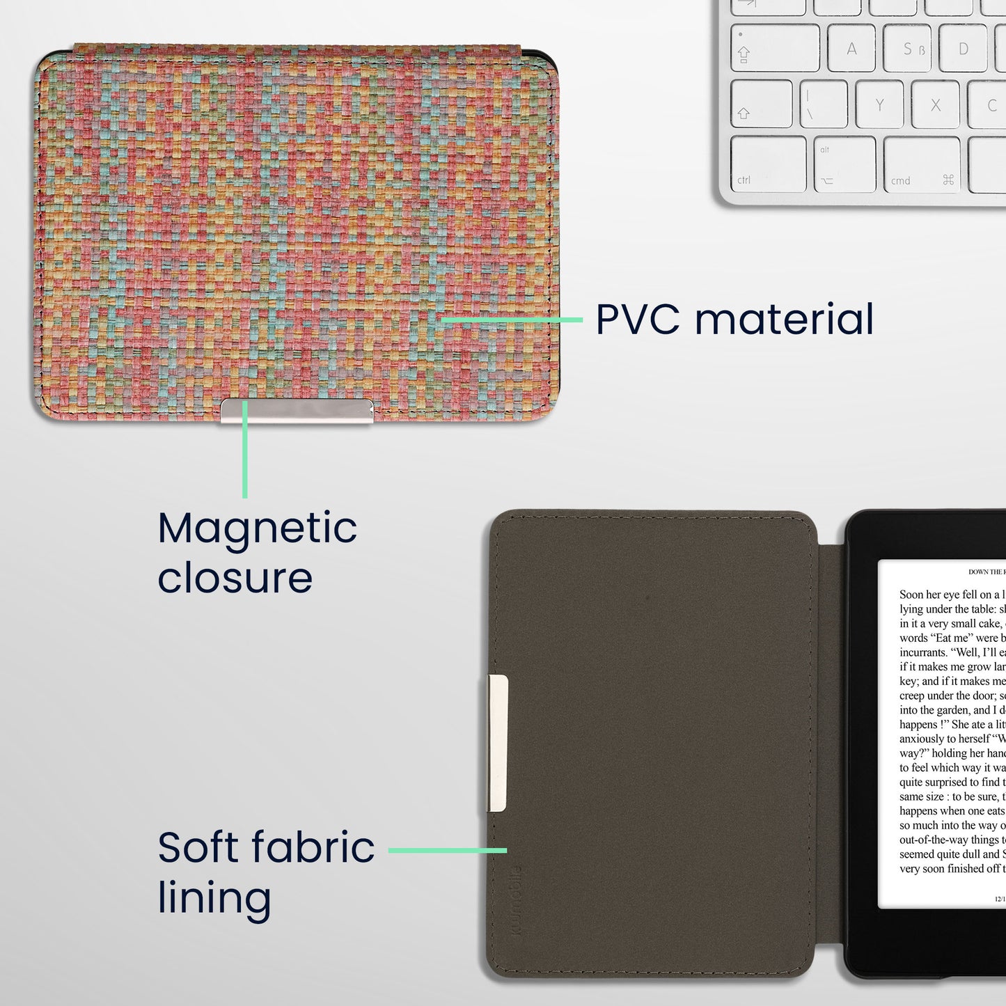kwmobile Flip Case compatible with Amazon Kindle Paperwhite Case - eReader Cover