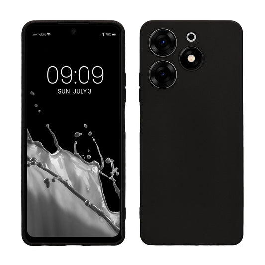 kwmobile Handyhülle kompatibel mit TECNO Spark 10 Pro Hülle - Handy Case aus weichem Silikon in Schwarz matt Schwarz matt  