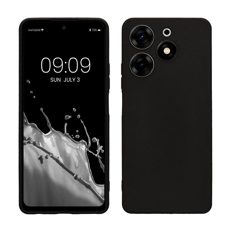 kwmobile Handyhülle kompatibel mit TECNO Spark 10 Pro Hülle - Handy Case aus weichem Silikon in Schwarz matt Schwarz matt  
