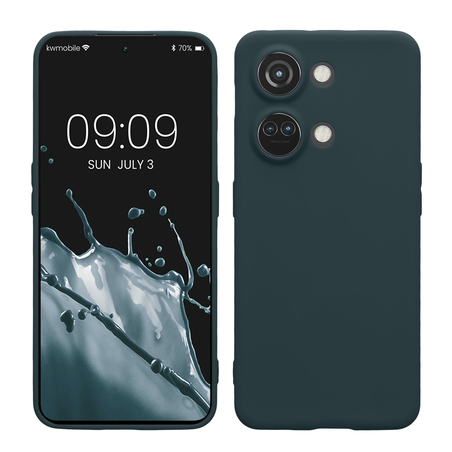 kwmobile Handyhülle kompatibel mit OnePlus Nord 3 5G Hülle - Handy Case aus weichem Silikon in Dunkler Schiefer Dunkler Schiefer  