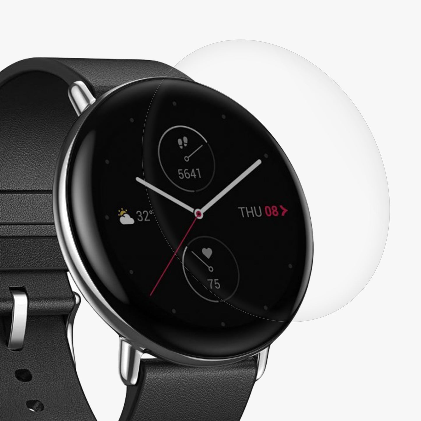 kwmobile Screen Protector compatible with Amazfit Zepp E (Circle) Protective Film for Fitness Tracker Display Protection