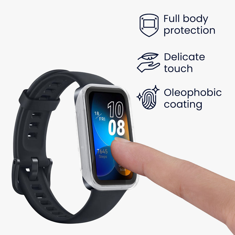 kwmobile Glass Case for Huawei Band 9 / Band 8 Protective Cover Fullbody Fitness Tracker Case Set