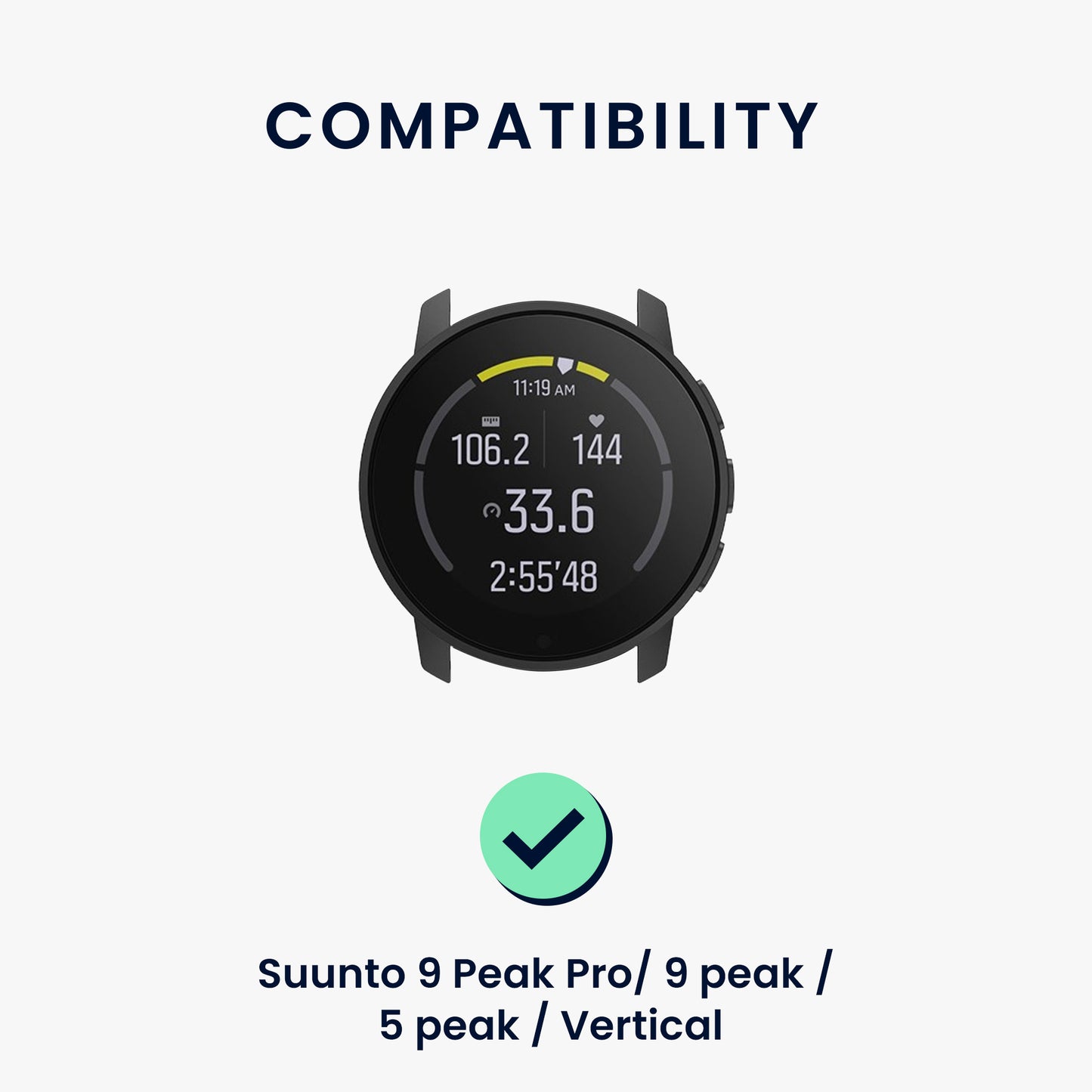 kwmobile Watch Strap for Suunto 9 Peak Pro/9 Peak/5 Peak/Vertical Fitness Tracker Band Set Replacement Strap Smartwatch