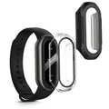 kwmobile 2x Cover kompatibel mit Xiaomi Mi Band 8 Hülle - Fullbody Fitnesstracker Case Set aus Glas - Transparent Schwarz Transparent  [dsg01]