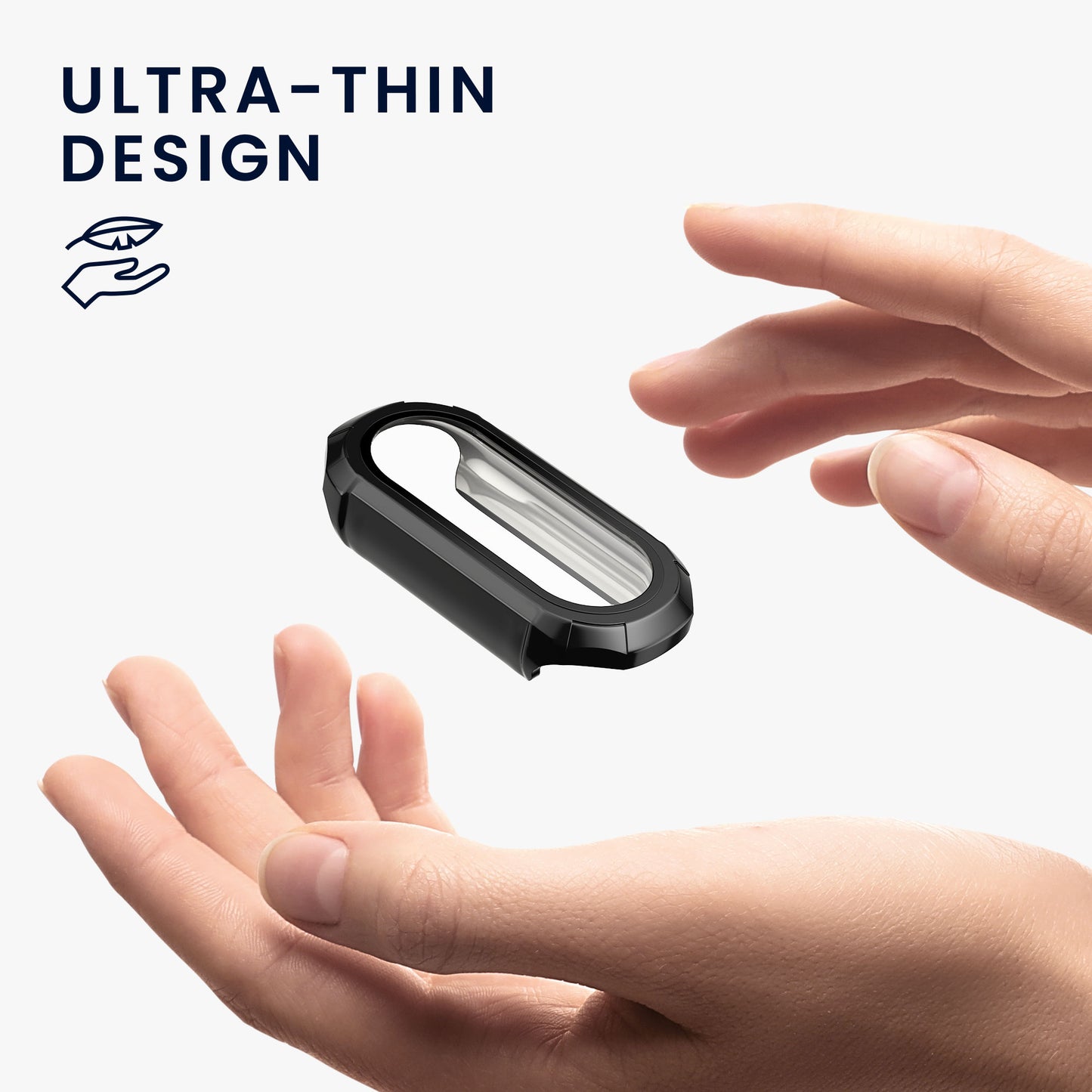 kwmobile Glass Case for Xiaomi Mi Band 8 Protective Case Fullbody Fitness Tracker Case Set