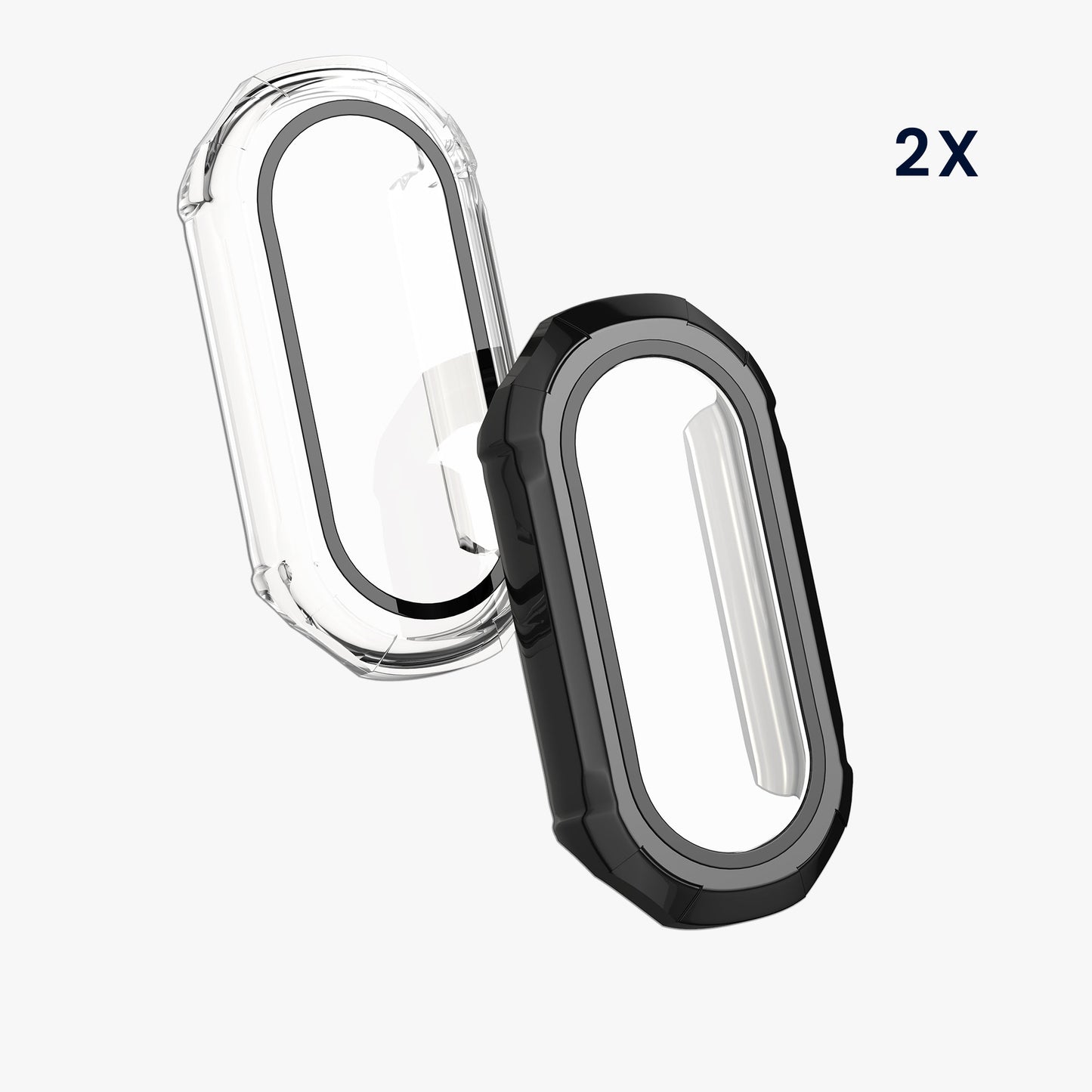 kwmobile Glass Case for Xiaomi Mi Band 8 Protective Case Fullbody Fitness Tracker Case Set