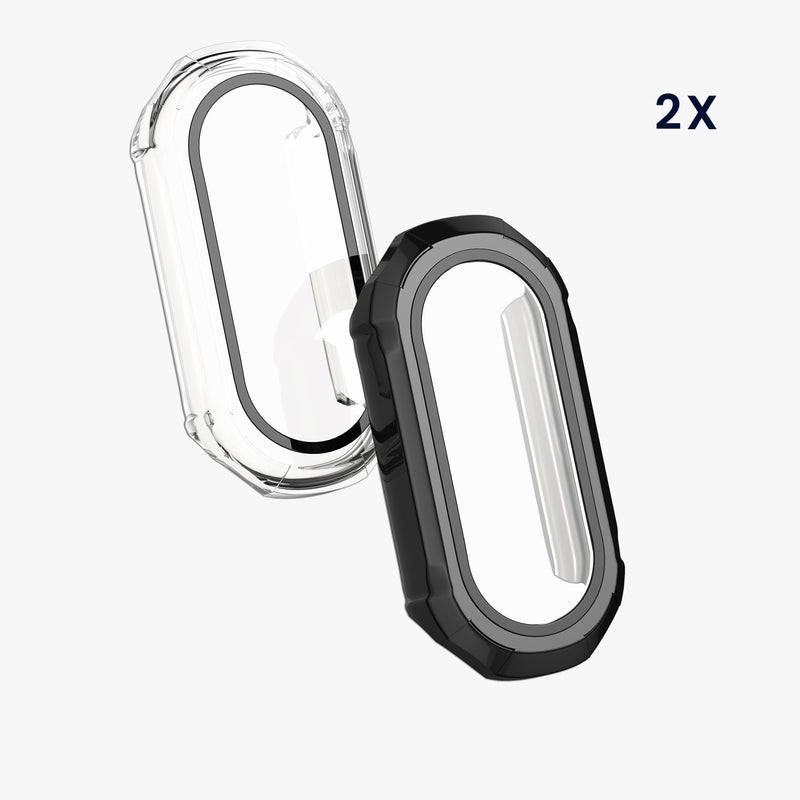 kwmobile Glass Case for Xiaomi Mi Band 8 Protective Case Fullbody Fitness Tracker Case Set