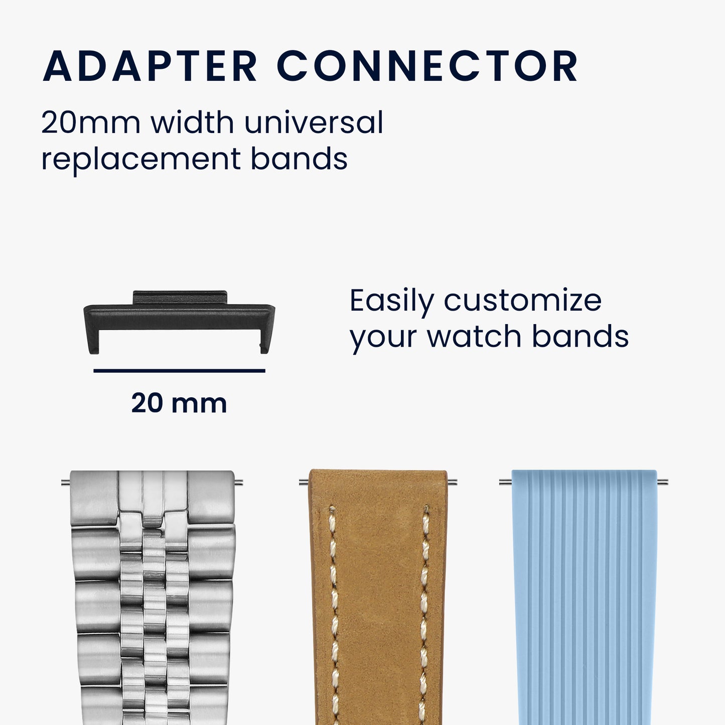 kwmobile Metal Adapter with 20mm Band Width Compatible with Huawei Watch Fit 2 Watch Strap Smartwatch Band Connector Adapter Set