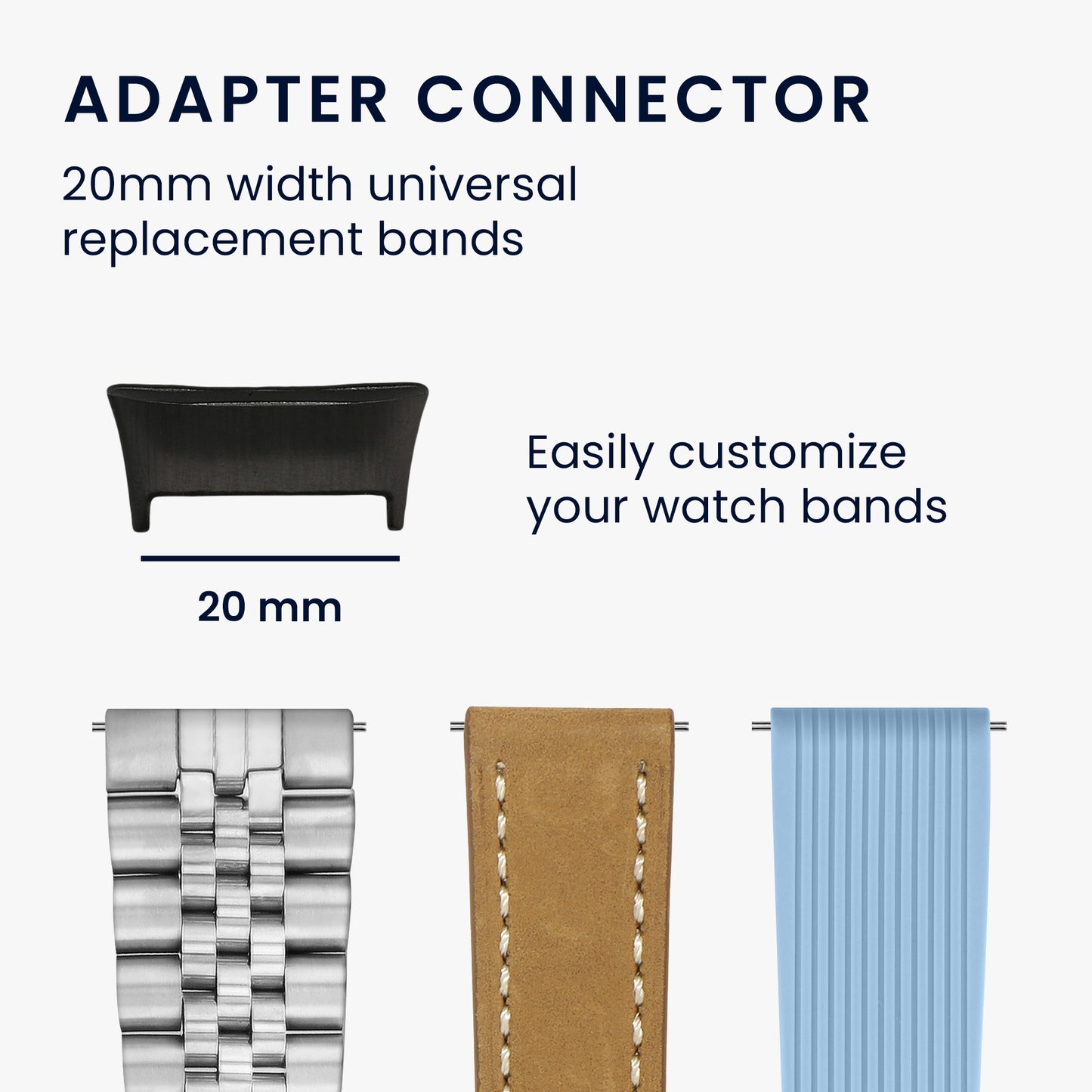 kwmobile Metal Adapter with 20mm Band Width Compatible with Xiaomi Redmi Watch 3 Watch Strap Smartwatch Bracelet Connection Adapter Set