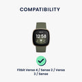 kwmobile Metal Adapter with 20mm Band Width Compatible with Fitbit Versa 4 / Sense 2 / Versa 3 / Sense Smartwatch Strap - Smartwatch Band Connector Adapter Set