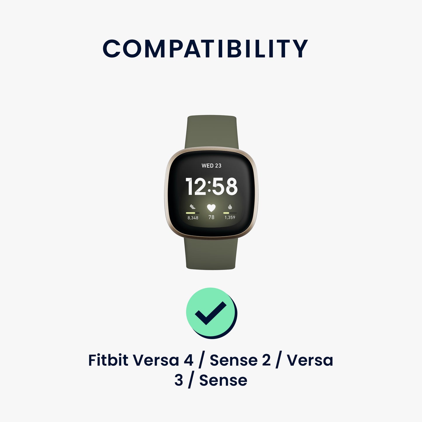 kwmobile Metal Adapter with 20mm Band Width Compatible with Fitbit Versa 4 / Sense 2 / Versa 3 / Sense Smartwatch Strap - Smartwatch Band Connector Adapter Set