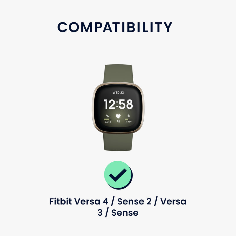 kwmobile Metal Adapter with 20mm Band Width Compatible with Fitbit Versa 4 / Sense 2 / Versa 3 / Sense Smartwatch Strap - Smartwatch Band Connector Adapter Set