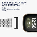 kwmobile Metal Adapter with 20mm Band Width Compatible with Fitbit Versa 4 / Sense 2 / Versa 3 / Sense Smartwatch Strap - Smartwatch Band Connector Adapter Set