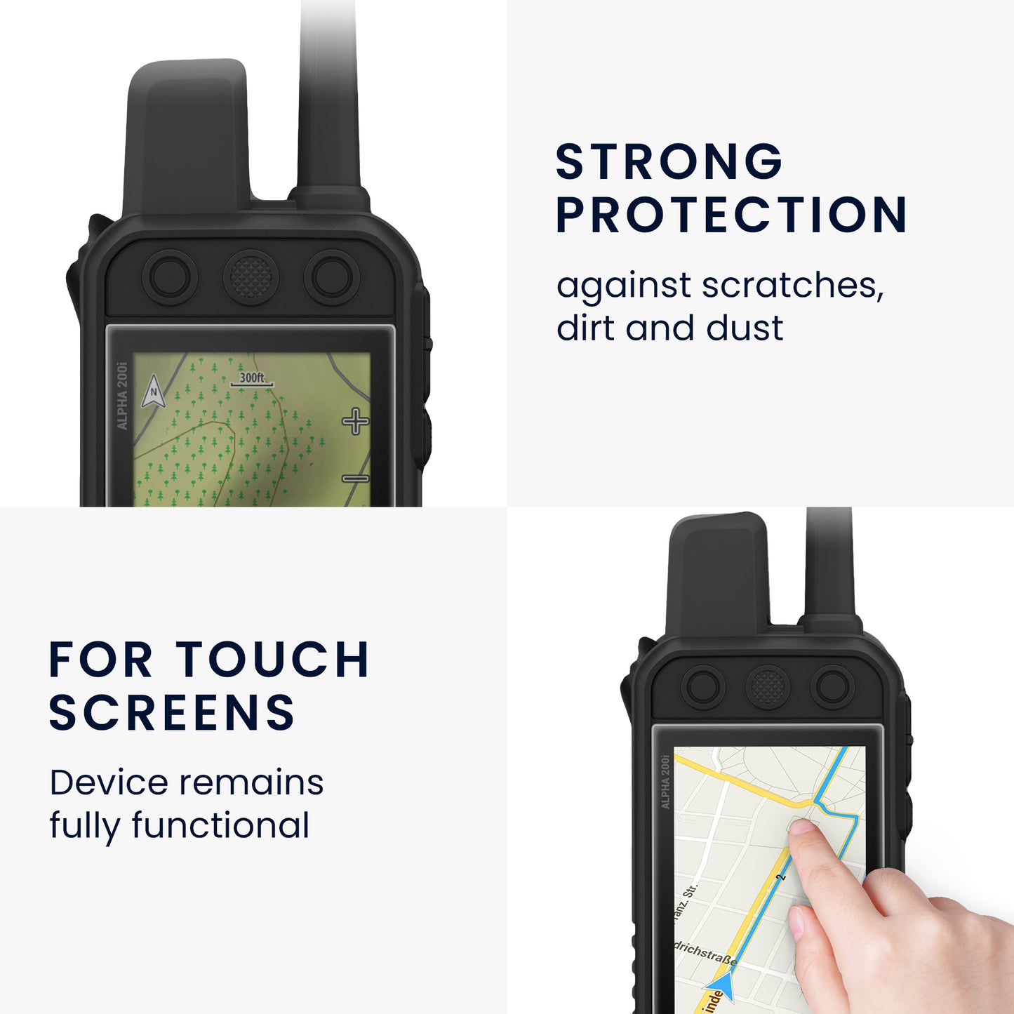 kwmobile Screen Protector compatible with Garmin Alpha 200 & 200i / Alpha 300 & 300i Film Protective Film for Navigation Device