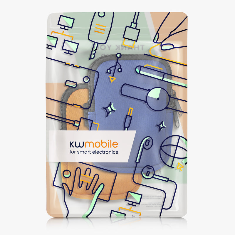 kwmobile Tumbler Water Bottle Bag Carrying Case for Water Bottles Small Protective Pouch with Zipper and Elastic Strap