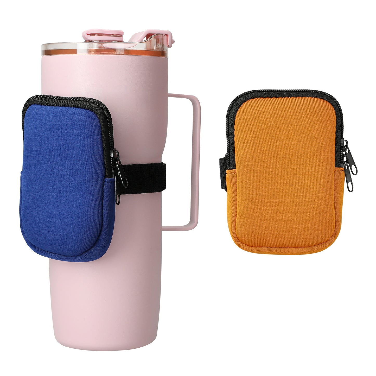 kwmobile Tumbler Water Bottle Bag Carrying Case for Water Bottles Small Protective Pouch with Zipper and Elastic Strap