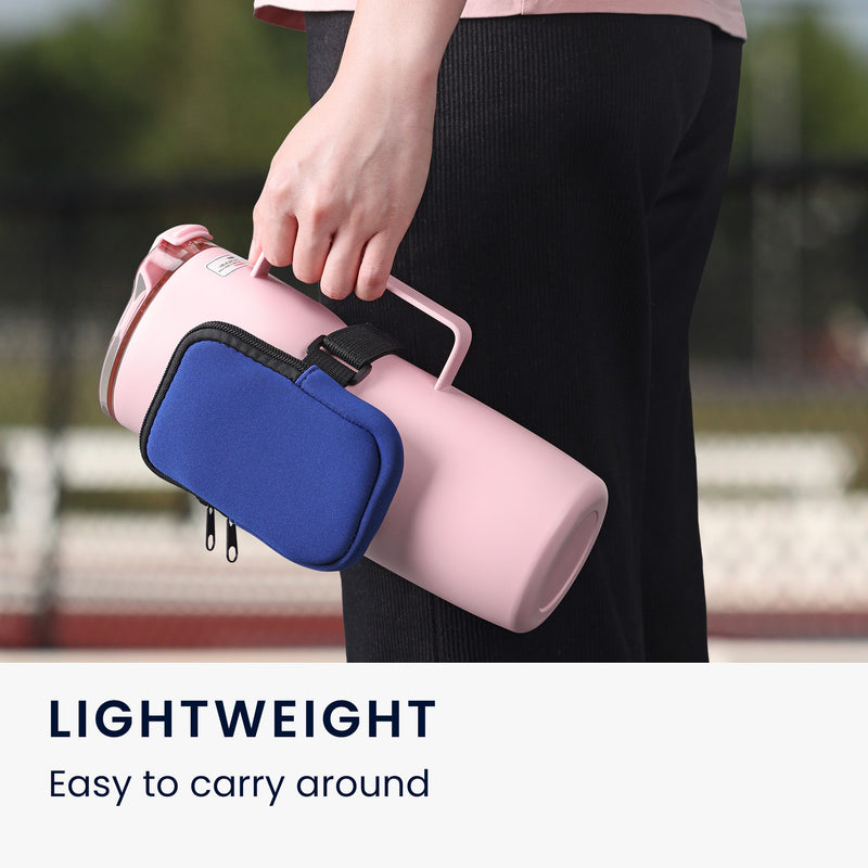kwmobile Tumbler Water Bottle Bag Carrying Case for Water Bottles Small Protective Pouch with Zipper and Elastic Strap