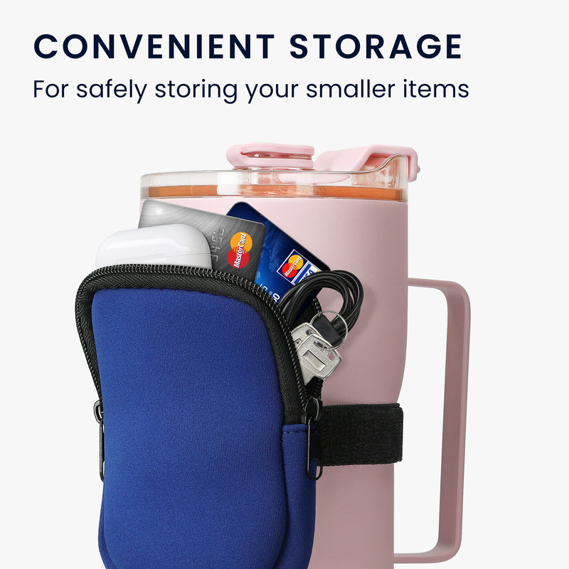 kwmobile Tumbler Water Bottle Bag Carrying Case for Water Bottles Small Protective Pouch with Zipper and Elastic Strap