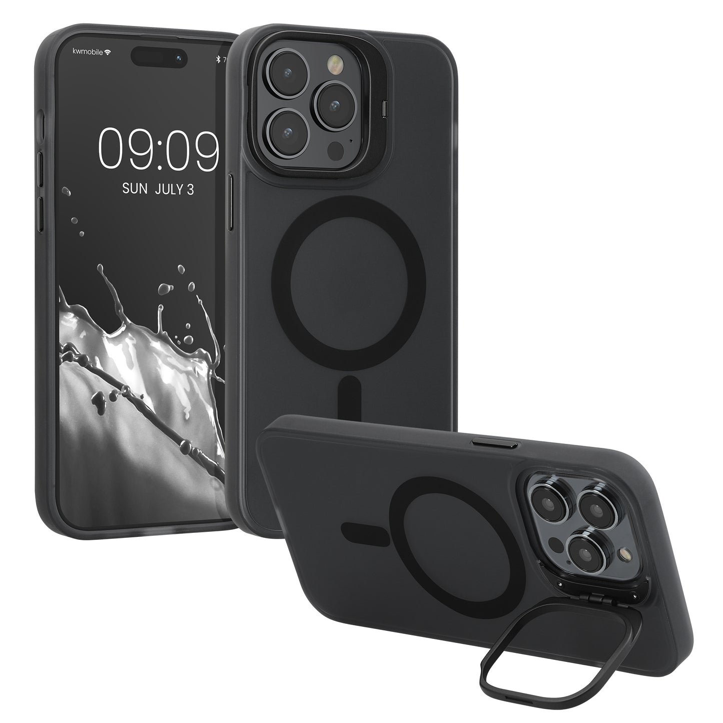 kwmobile Hülle kompatibel mit Apple iPhone 14 Pro Max Hülle - Hard Case mit erhöhtem Rand - Kameraschutz integriert Schwarz Transparent Schwarz  
