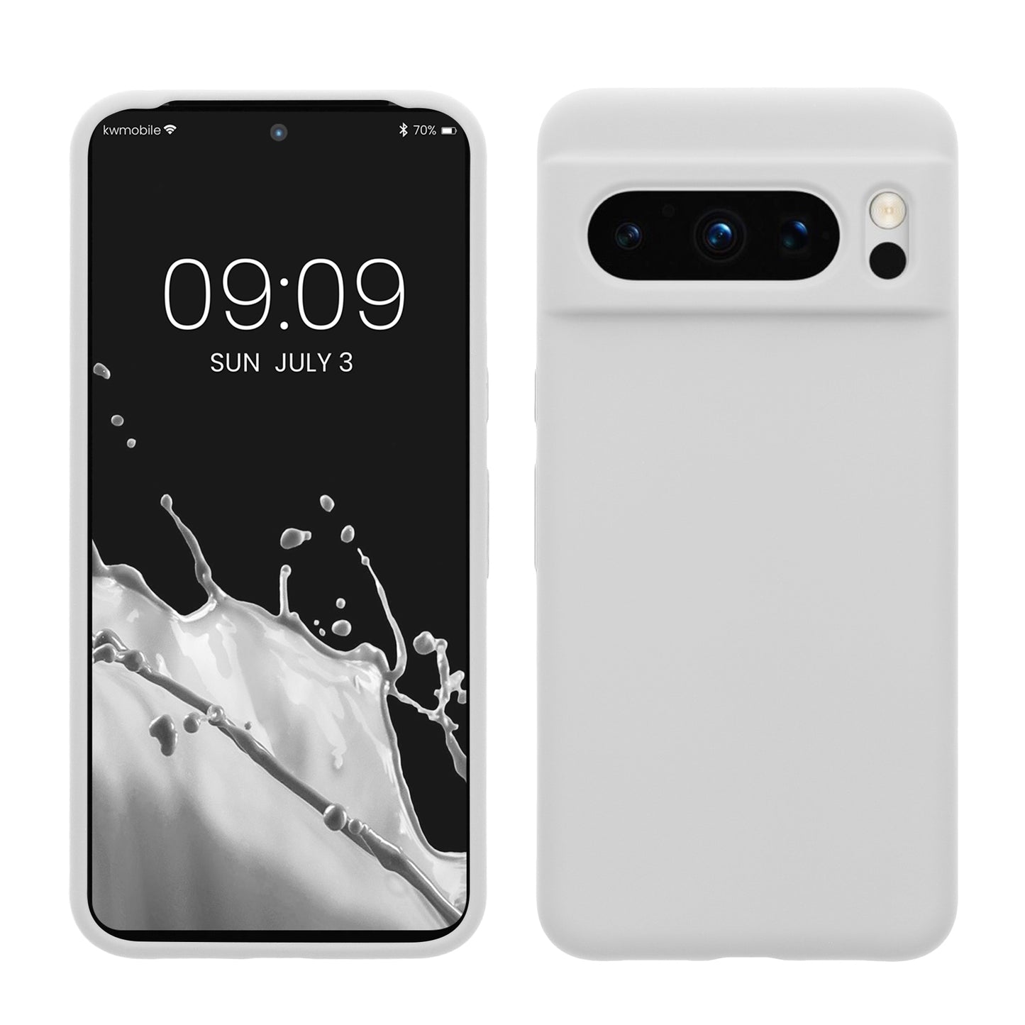 kwmobile Handyhülle für Google Pixel 8 Pro Hülle, für Pixel 8 Pro Case - Hülle Silikon - kabelloses Laden - Weiß Weiß  
