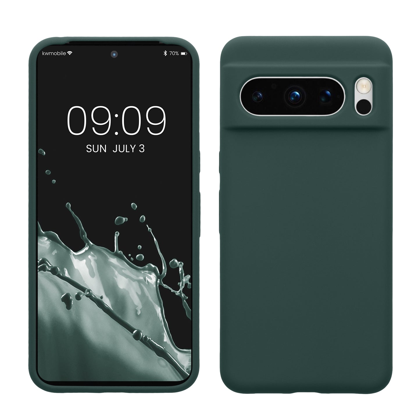 kwmobile Handyhülle für Google Pixel 8 Pro Hülle, für Pixel 8 Pro Case - Hülle Silikon - kabelloses Laden - Blaugrün Blaugrün  