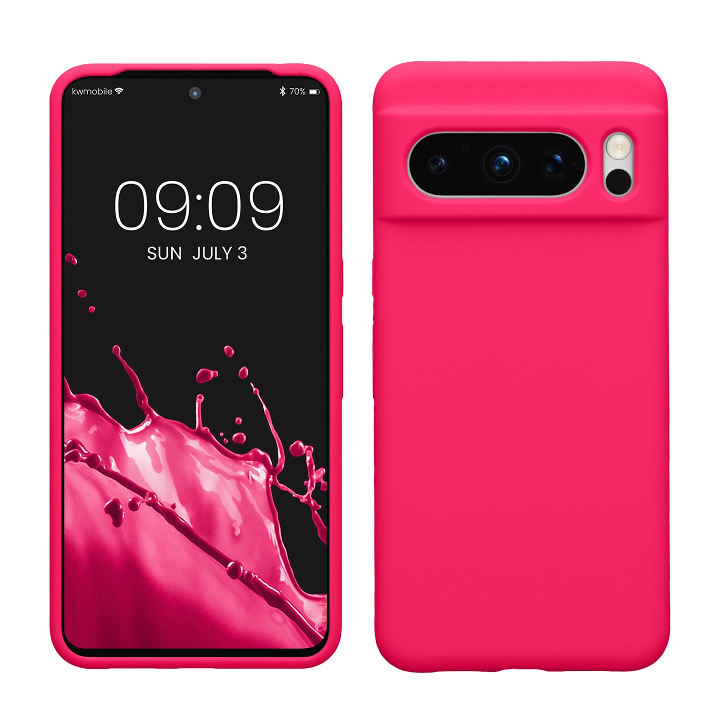 kwmobile Handyhülle für Google Pixel 8 Pro Hülle, für Pixel 8 Pro Case - Hülle Silikon - kabelloses Laden - Neon Pink Neon Pink  