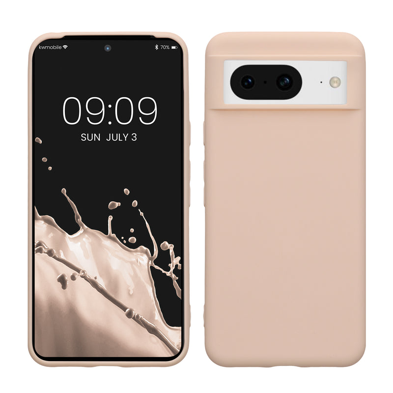 kwmobile Hülle kompatibel mit Google Pixel 8 Hülle - weiches TPU Silikon Case - Cover geeignet für kabelloses Laden - Coconut Swirl Coconut Swirl  