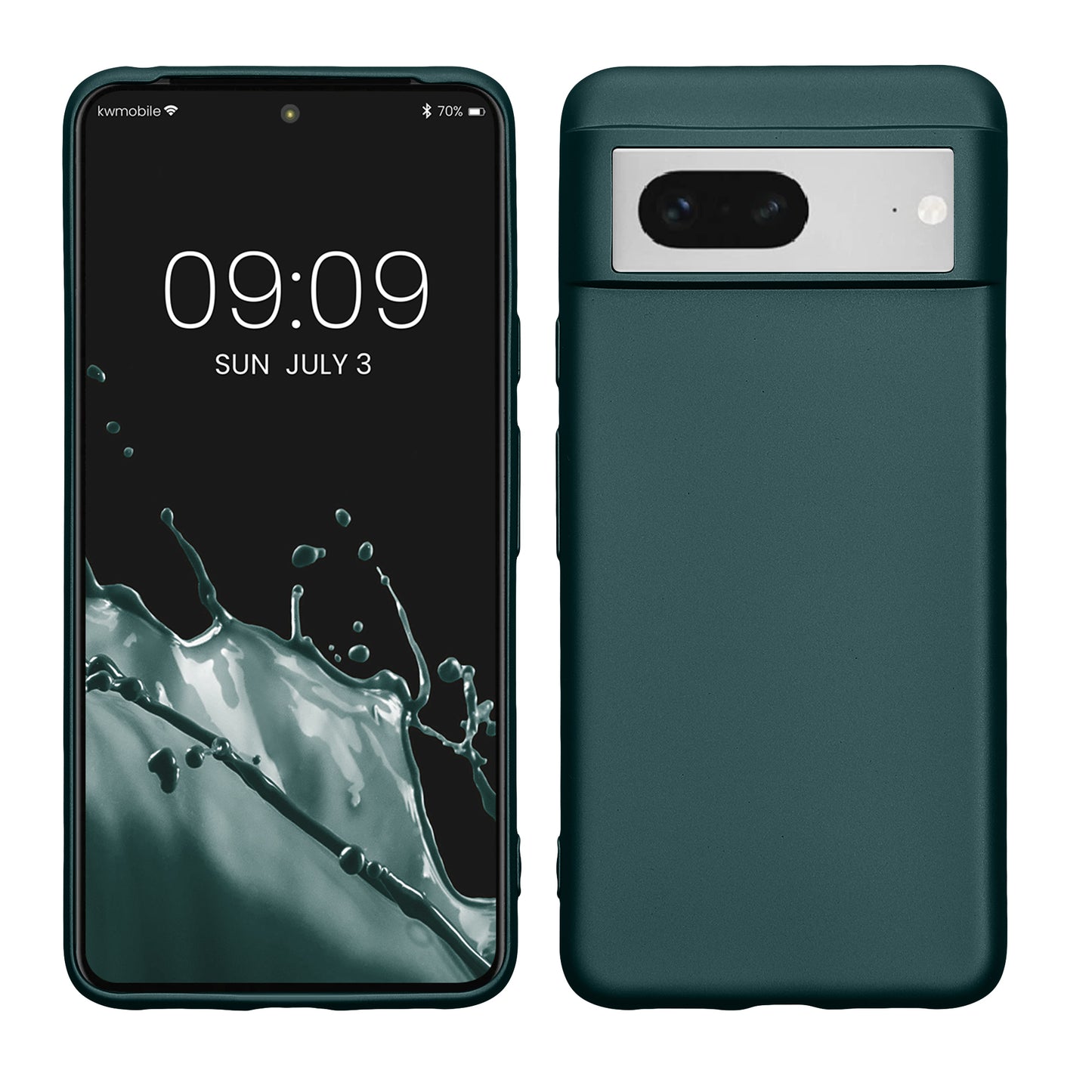 kwmobile Case kompatibel mit Google Pixel 8 Hülle - Schutzhülle aus Silikon metallisch schimmernd - Handyhülle Metallic Petrol Metallic Petrol  