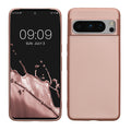 kwmobile Case kompatibel mit Google Pixel 8 Pro Hülle - Schutzhülle aus Silikon metallisch schimmernd - Handyhülle Metallic Rosegold Metallic Rosegold  