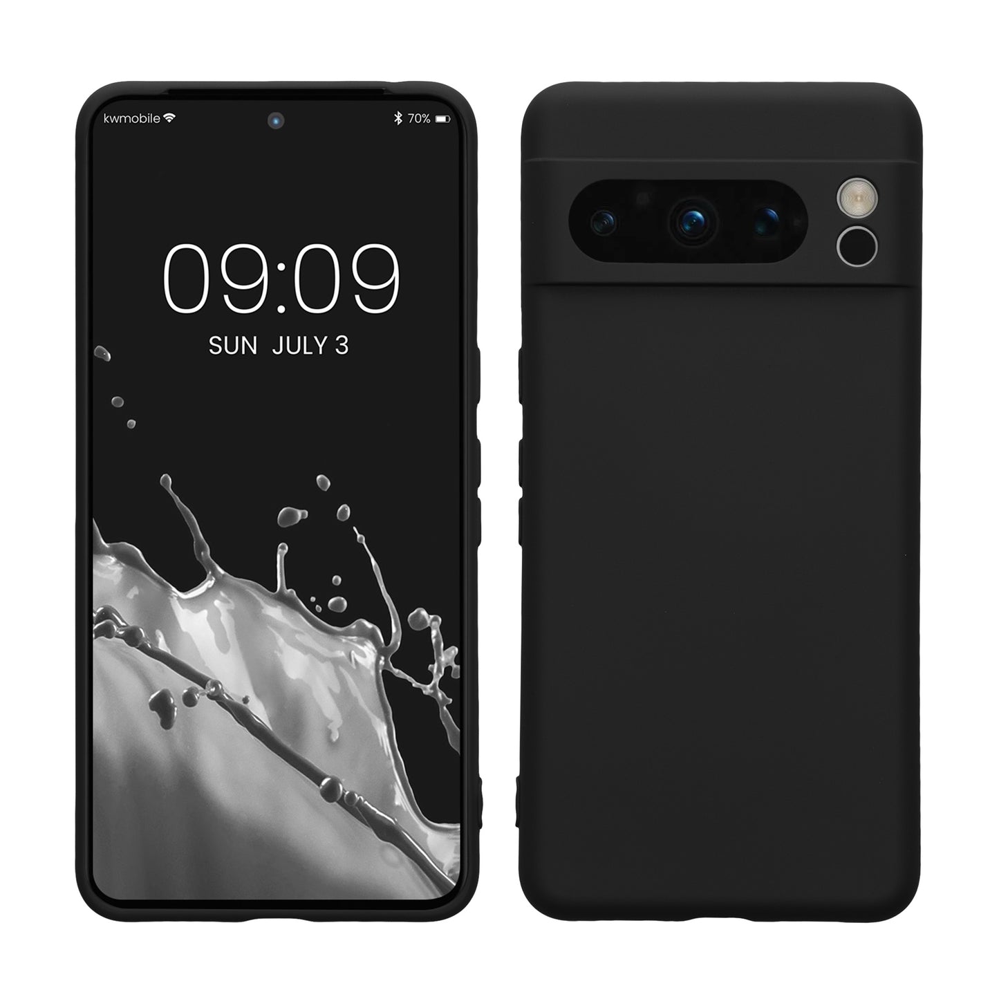 kwmobile Slim Case kompatibel mit Google Pixel 8 Pro Hülle - Handyhülle aus Silikon in Schwarz Schwarz  