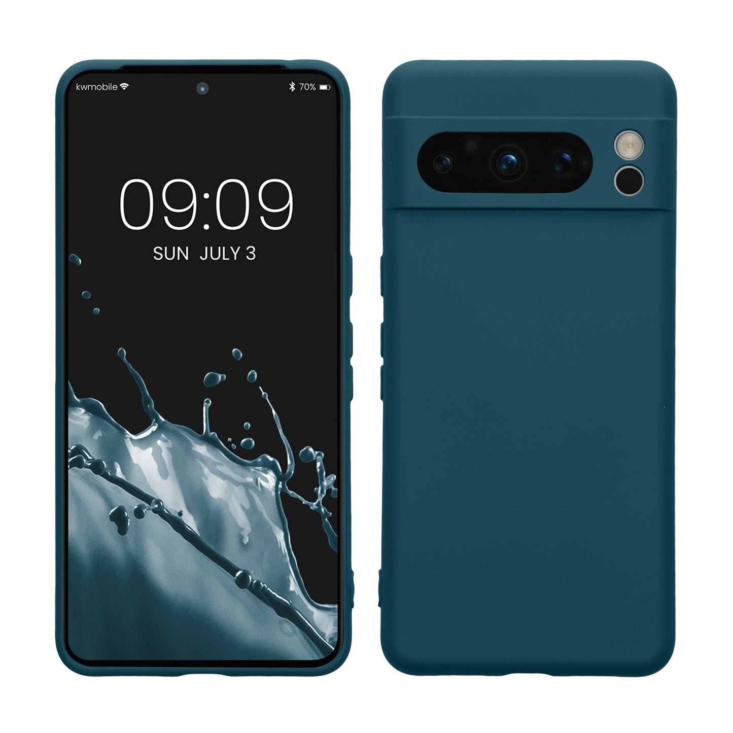kwmobile Slim Case kompatibel mit Google Pixel 8 Pro Hülle - Handyhülle aus Silikon in Petrol matt Petrol matt  