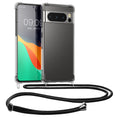 kwmobile Necklace Case kompatibel mit Google Pixel 8 Pro Hülle - Silikon Cover mit Handykette - Band Handyhülle Schwarz Transparent Schwarz  