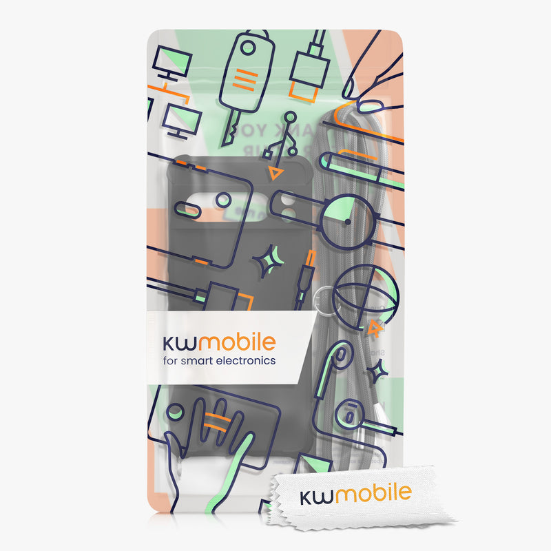 kwmobile Necklace Case Compatible with Google Pixel 8 Pro - Silicone Cover with Lanyard - Protective Case