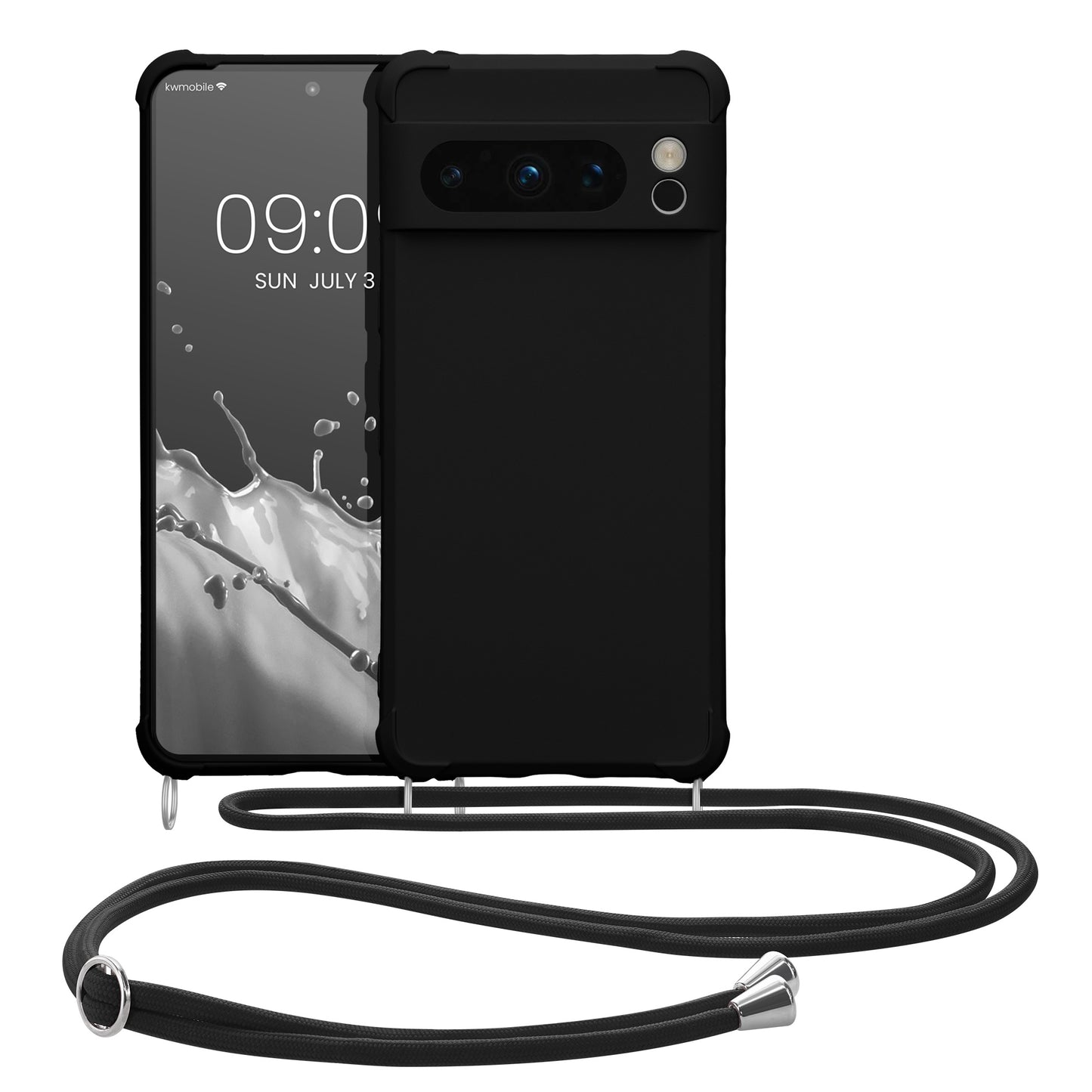 kwmobile Necklace Case Compatible with Google Pixel 8 Pro - Silicone Cover with Lanyard - Protective Case