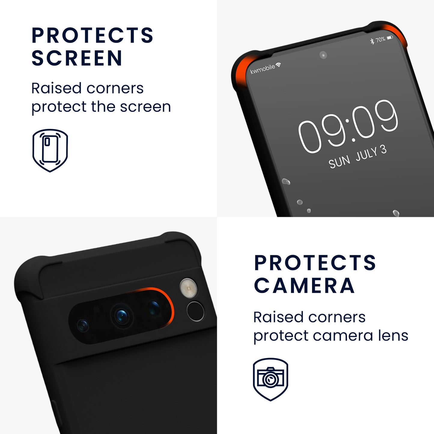 kwmobile Necklace Case Compatible with Google Pixel 8 Pro - Silicone Cover with Lanyard - Protective Case