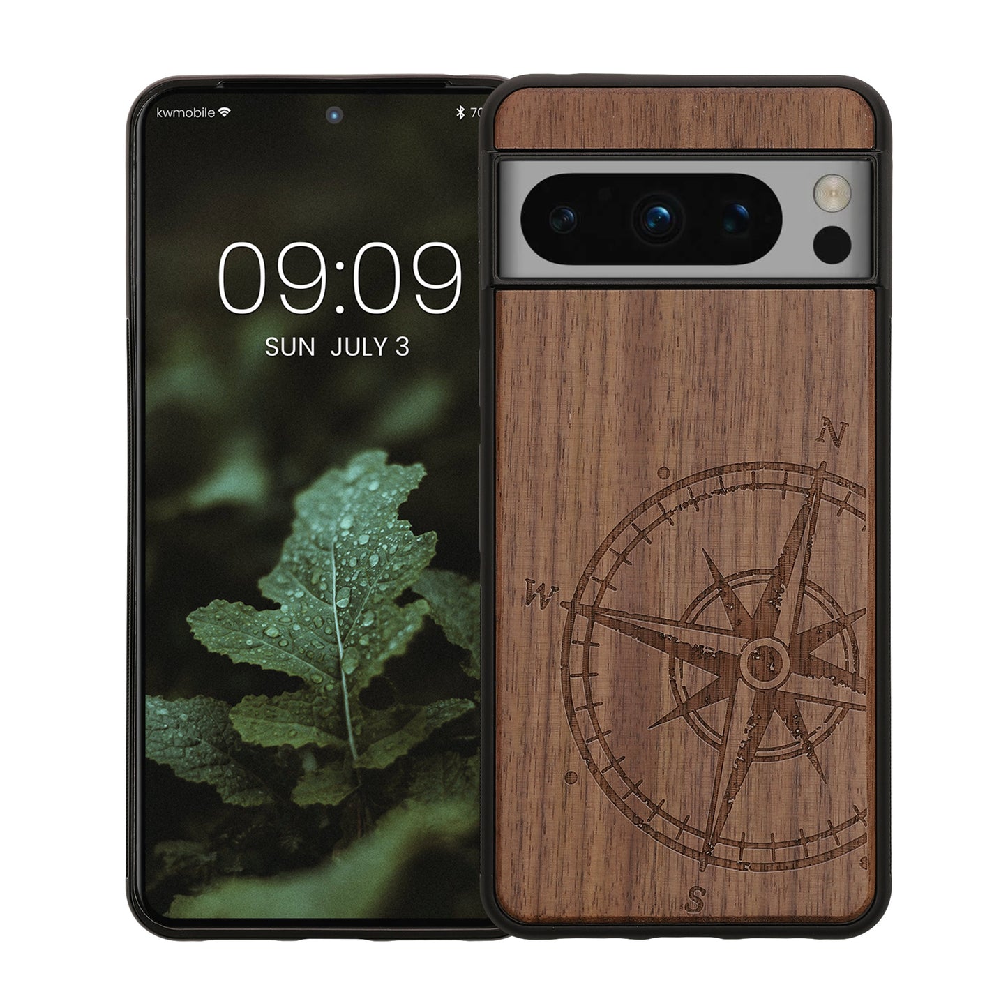 kwmobile Case Compatible with Google Pixel 8 Pro Phone Cover TPU Phone Case Compass Vintage
