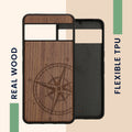 kwmobile Case Compatible with Google Pixel 8 Pro Phone Cover TPU Phone Case Compass Vintage