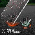 kwmobile Necklace Case compatible with Xiaomi Redmi 12 Silicone Cover with Phone Chain Cherry Blossom Leaves