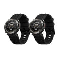 kwmobile Silikon Uhrenarmband für Garmin T-Rex Ultra Armband - Ersatzarmband für Fitnesstracker - Wechselarmband Smartwatch - Schwarz Dunkelblau Schwarz  [dsg01]