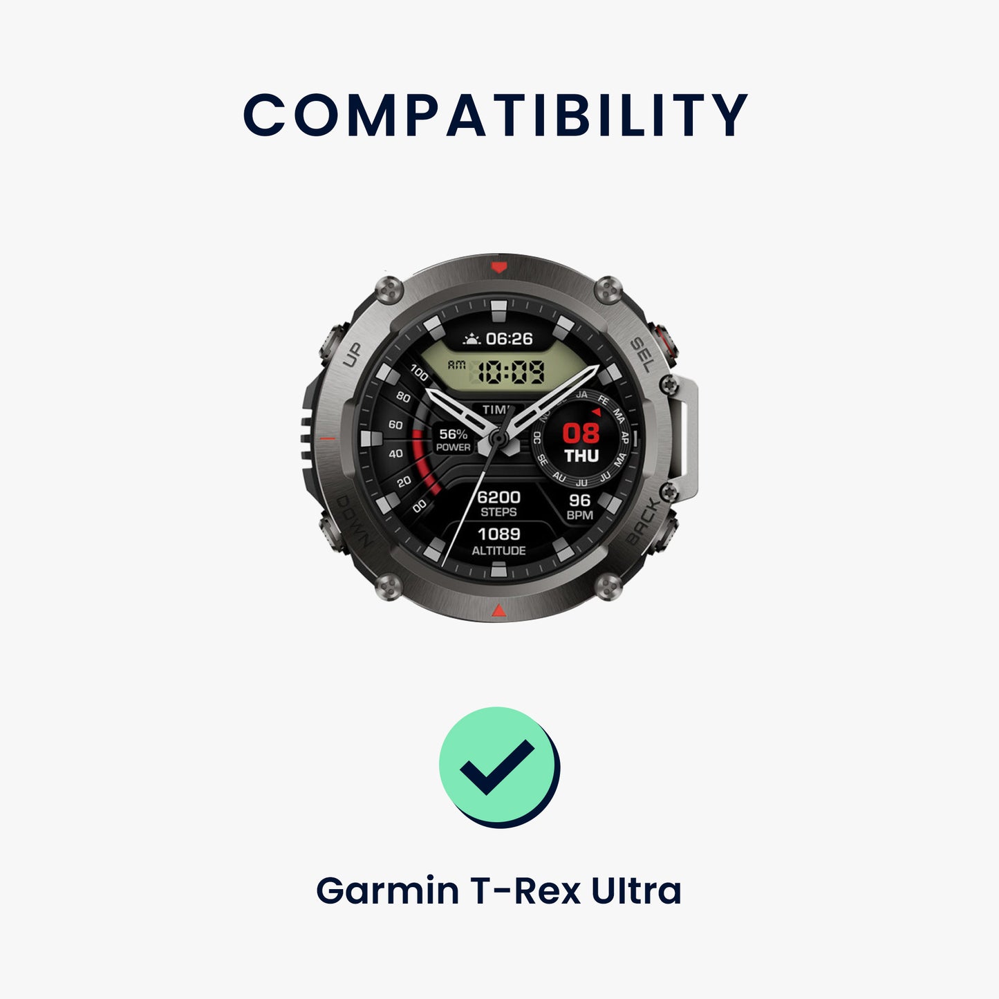 kwmobile Watch Strap for Garmin T-Rex Ultra Wristband Fitness Tracker Band Set Replacement Strap Smartwatch