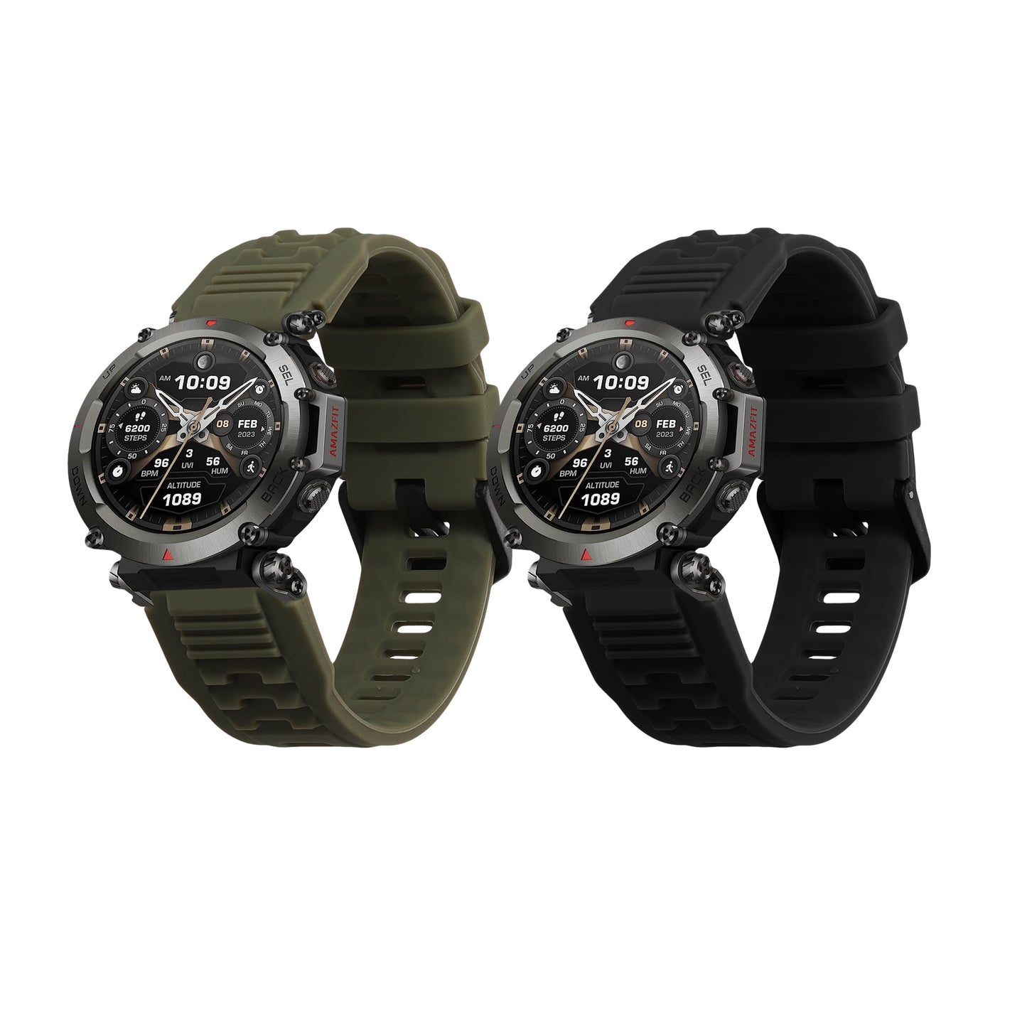 kwmobile Silikon Uhrenarmband für Garmin T-Rex Ultra Armband - Ersatzarmband für Fitnesstracker - Wechselarmband Smartwatch - Schwarz Dunkelgrün Schwarz  [dsg02]