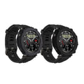 kwmobile 2x Sport Schutzhülle kompatibel mit Garmin T-Rex Ultra - Silikon Hülle Cover ohne Tracker Schwarz Dunkelblau Schwarz  [dsg01]