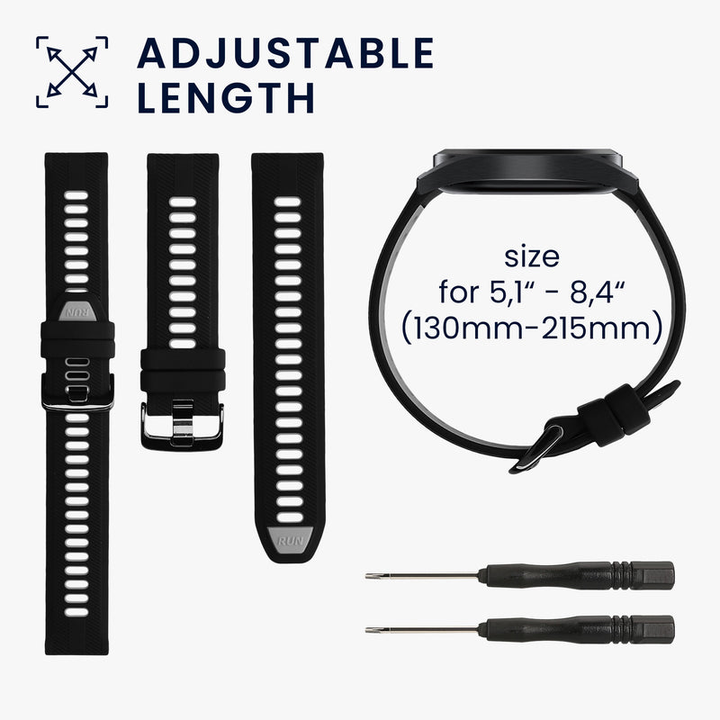 kwmobile Silicone Watch Strap for Garmin Forerunner 965 / 955 / 945 / 745 Strap Replacement Band for Fitness Tracker Smartwatch