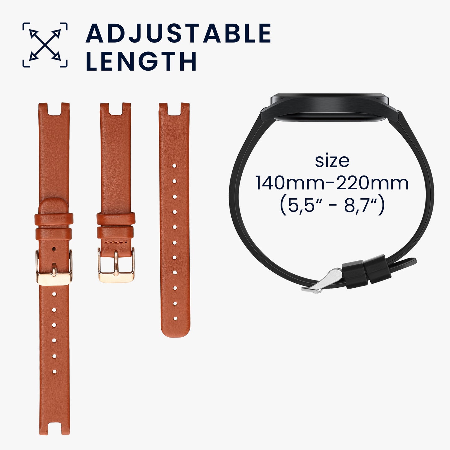 kwmobile Real Leather Watch Strap for Garmin Lily Sport Bracelet Replacement Strap for Fitness Tracker Replacement Band Smartwatch