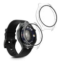 kwmobile 2x Cover kompatibel mit Huawei Watch 4 Hülle - Fullbody Fitnesstracker Case Set aus Glas - Transparent Transparent  [dsg02]