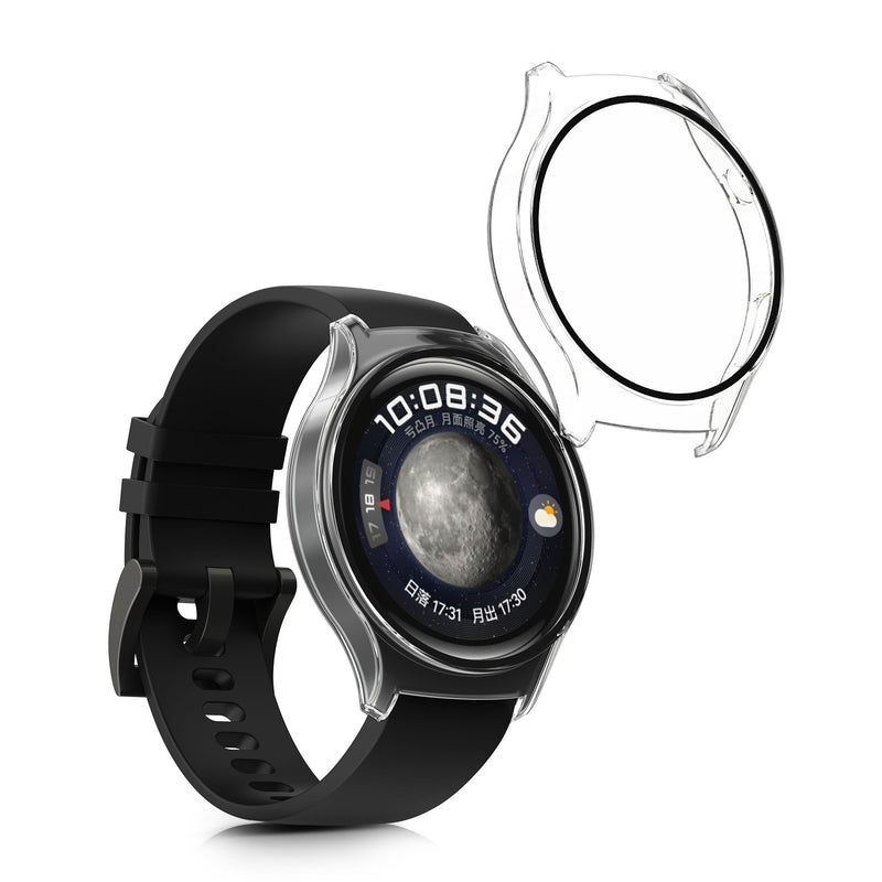 kwmobile Glass Case for Huawei Watch 4 Protective Cover Fullbody Fitness Tracker Case Set