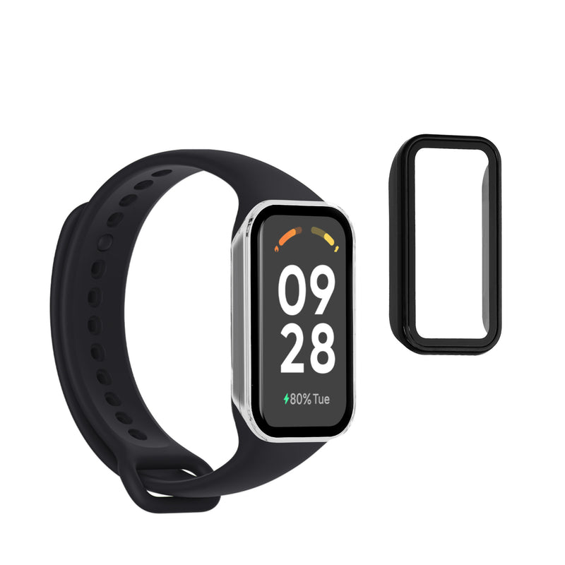 kwmobile Glass Case for Xiaomi Redmi Smart Band 2 Protective Cover Full-Body Fitness Tracker Case Set