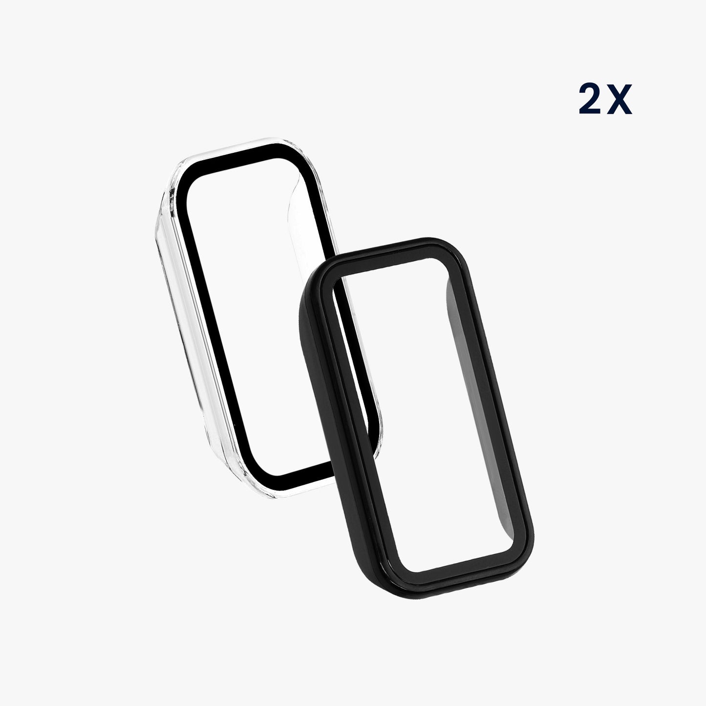 kwmobile Glass Case for Xiaomi Redmi Smart Band 2 Protective Cover Full-Body Fitness Tracker Case Set