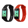 kwmobile 2x Uhrenarmband für Xiaomi Redmi Smart Band 2 Armband - Fitnesstracker Band Set aus TPU Silikon - Ersatzarmband Smartwatch - Schwarz Orange Schwarz  [dsg02]